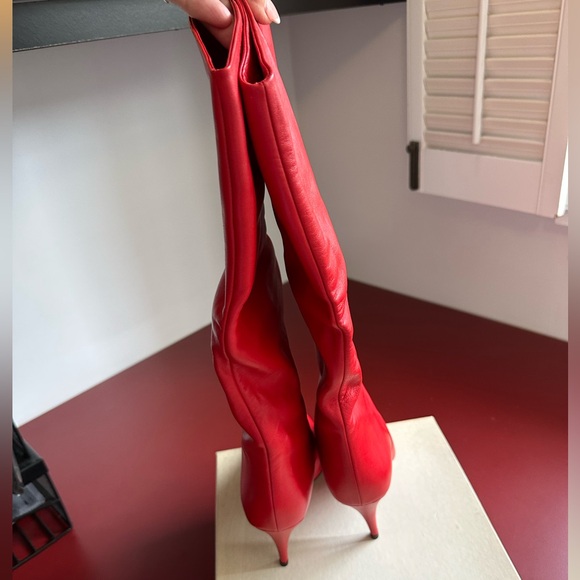 Size 7 1/2 Red Leather Boots! Never Worn! Perfect! - Picture 5 of 14